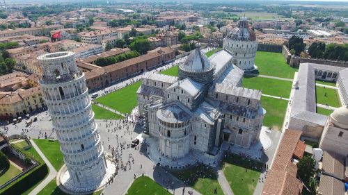 Leaning tower from above
